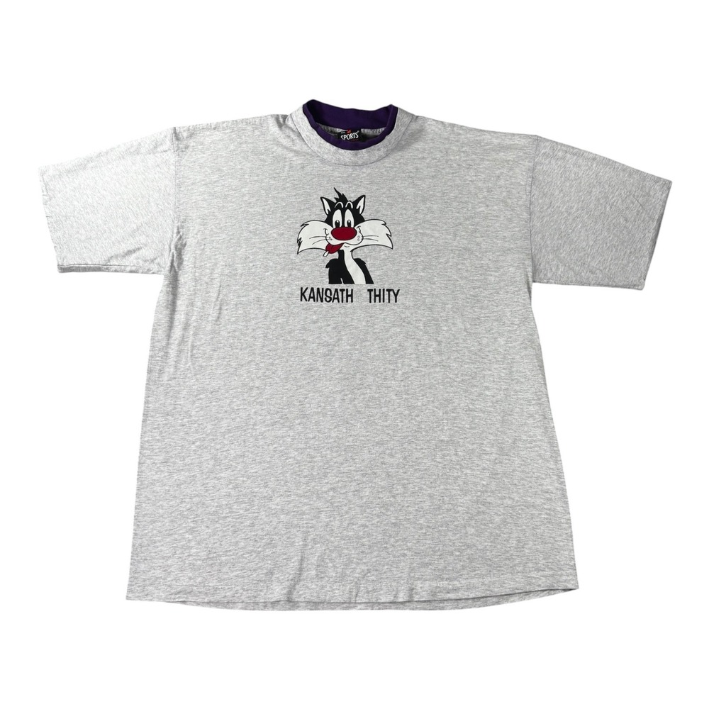 Vintage Signal Sports Sylvester Cat Kansath Thity T-Shirt XXL Gray Looney Tunes